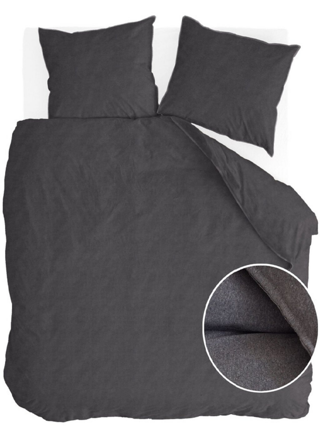 Dekbedovertrek Soft & Comfort Antraciet  - Jersey Katoen