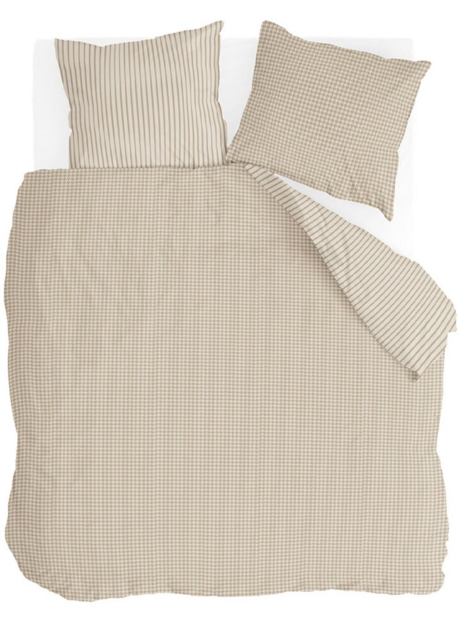 Walra Dekbedovertrek Cozy Blocks Zand - Flanel