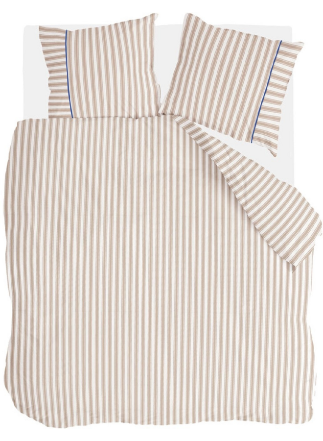 Walra Dekbedovertrek Refined Lines Zand - Gerecycled Katoen