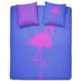 Damai Dekbedovertrek Best Flamingo Forever Blauw - Percaline Katoen