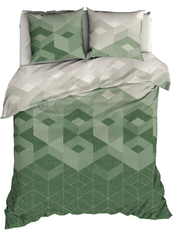 Satin d'Or Dekbedovertrek Kiton Jade/Forestgreen - Katoensatijn