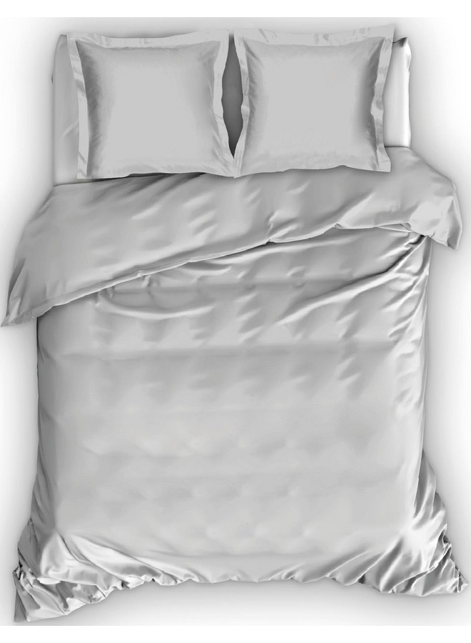 Cascina Colorini Dekbedovertrek Park Lane Zilver - Egyptisch Percale Katoen