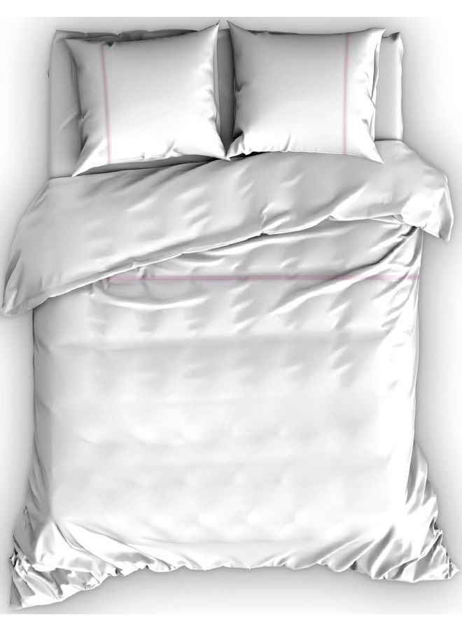 Dekbedovertrek Divina Wit/Roze - Egyptisch Percale Katoen