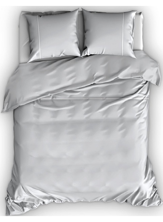 Dekbedovertrek Divina Grijs/Wit - Egyptisch Percale Katoen