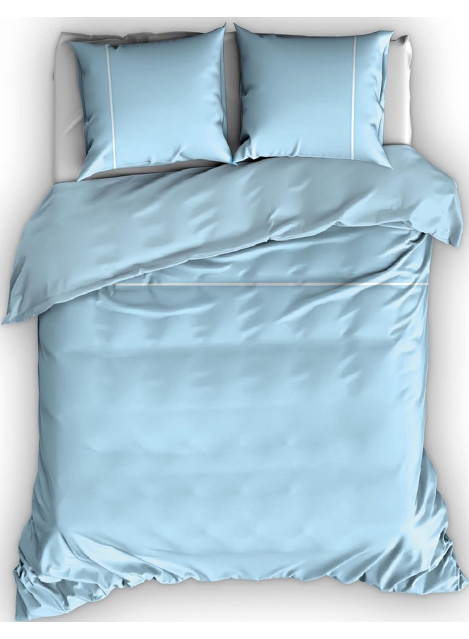 Cascina Colorini Dekbedovertrek Divina Blauw/Wit - Egyptisch Percale Katoen
