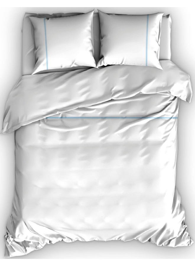 Dekbedovertrek Divina Wit/Blauw - Egyptisch Percale Katoen