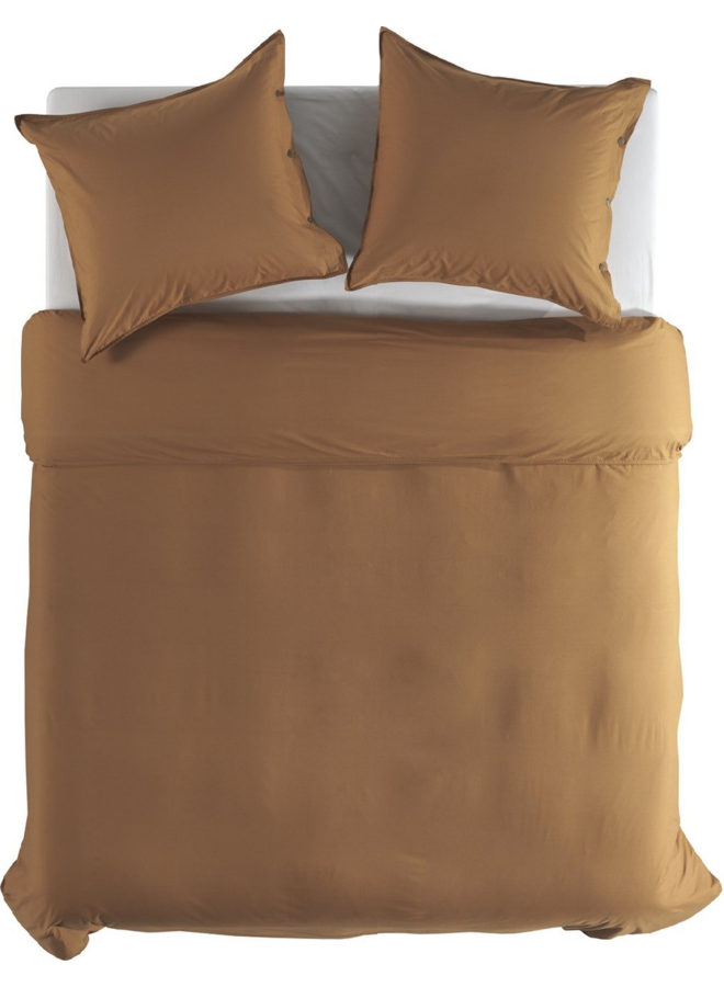 Dekbedovertrek Uni Cognac Bruin - Percale Katoen