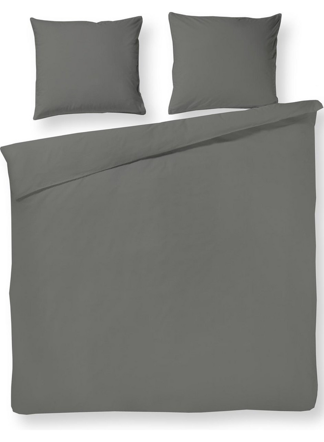 Dekbedovertrek Pompom Grijs - Percale Katoen