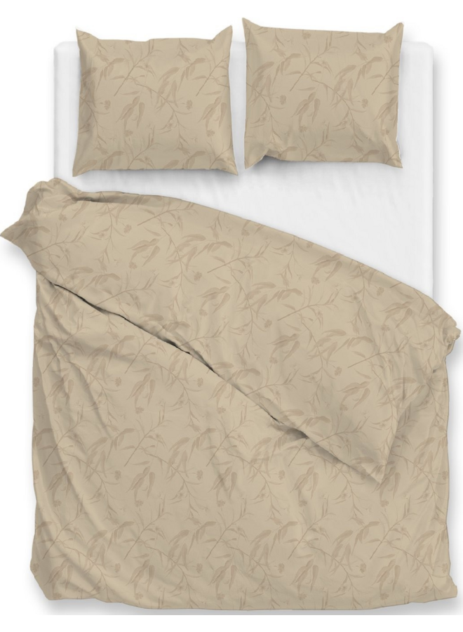 Dekbedovertrek Fiori-di-Satinado Beige - Katoensatijn