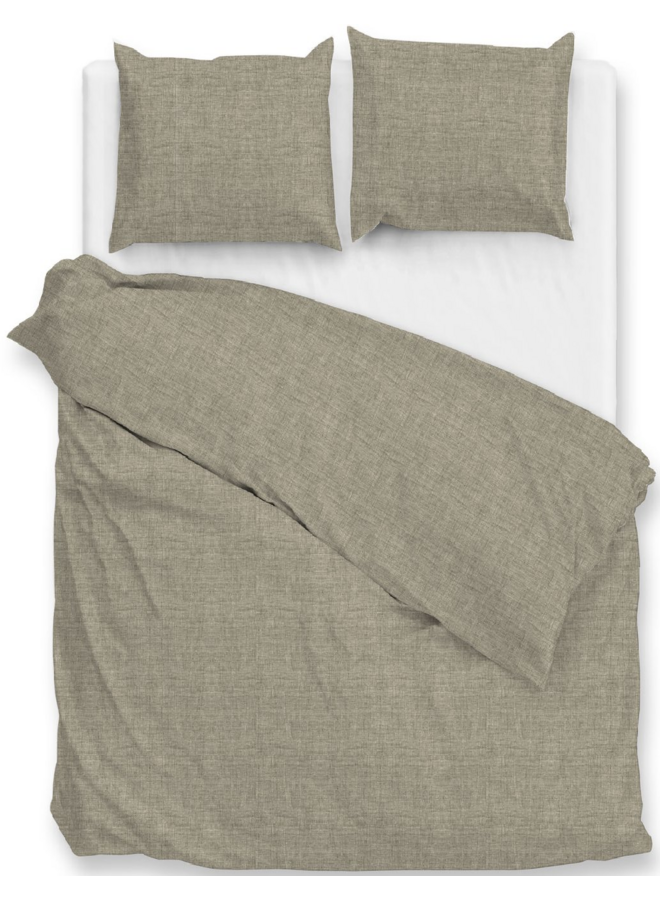 Dekbedovertrek Flanella-di-Lino Khaki - Flanel