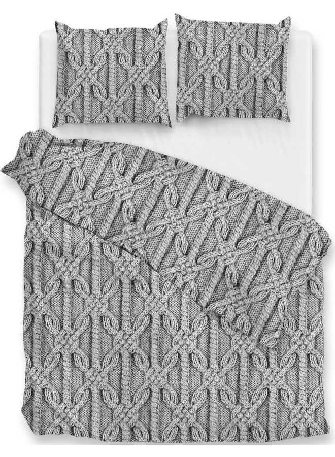 ZO! Home Dekbedovertrek Corda Grijs - Flanel