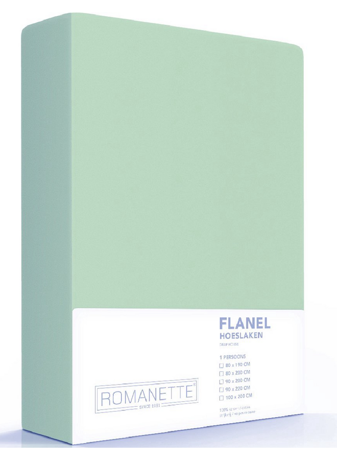 Romanette Hoeslaken Groen - Flanel