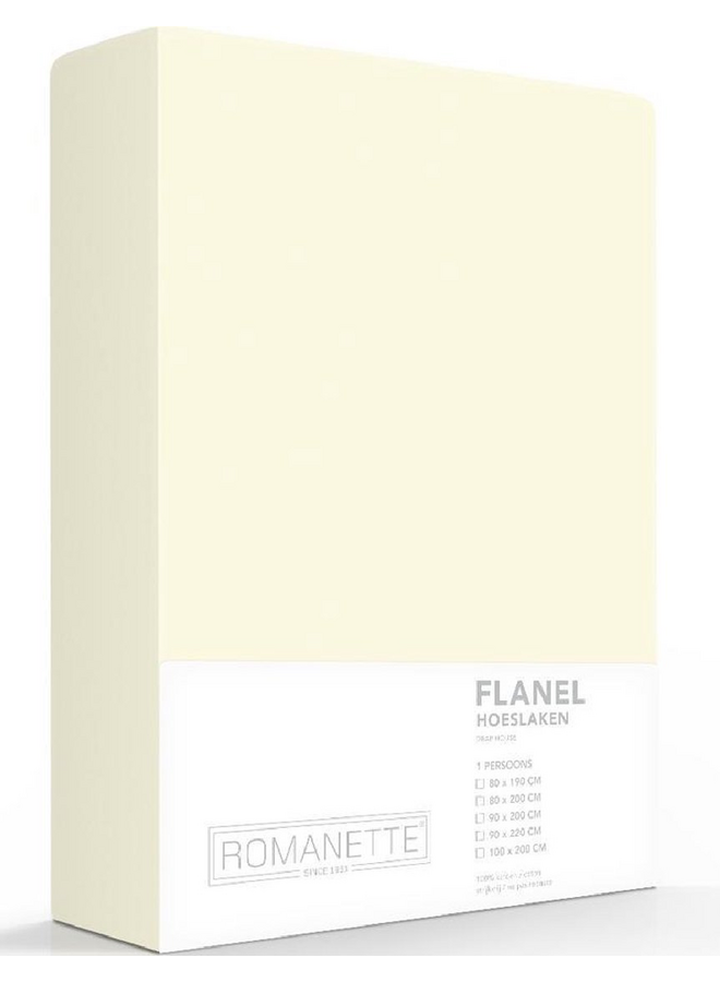 Romanette Hoeslaken Ivoor - Flanel