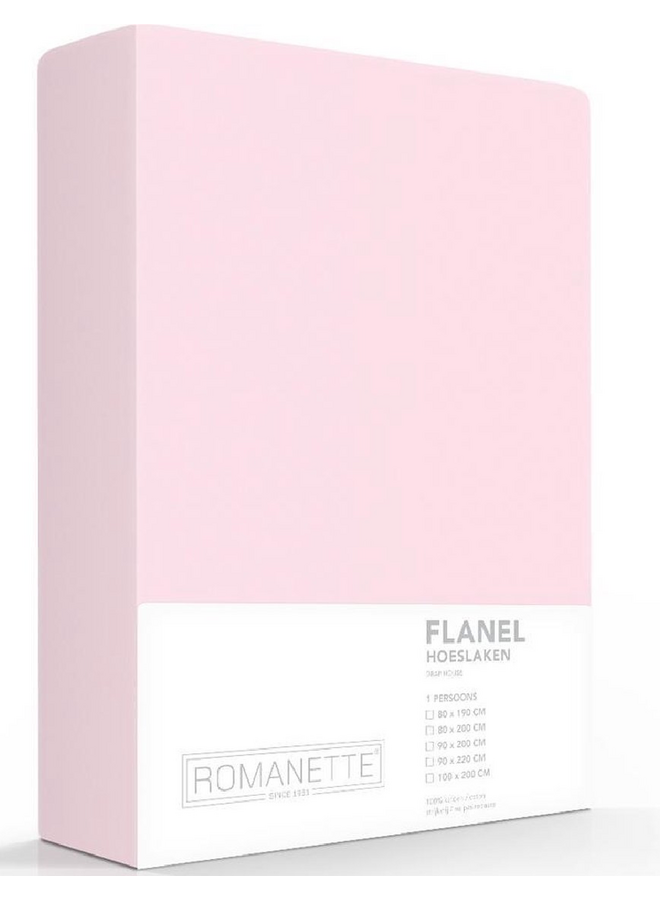 Romanette Hoeslaken Roze - Flanel
