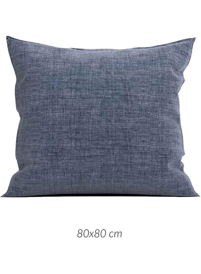 ZO! Home Kussenslopen Lino Urban Blauw - Set Van 2 - Katoen