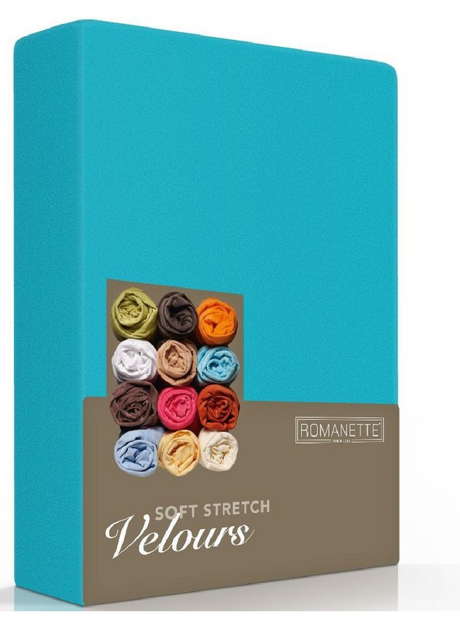 Romanette Hoeslaken Petrol - Velours