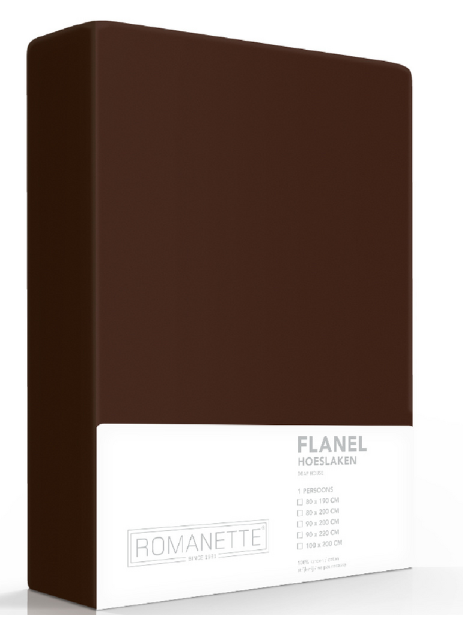 Romanette Hoeslaken Bruin - Flanel