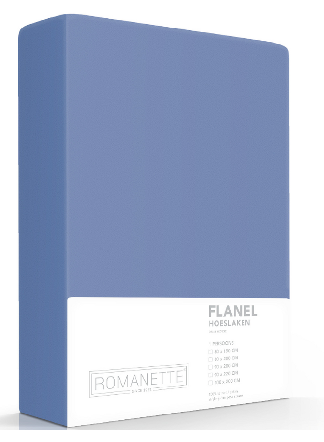 Romanette Hoeslaken Jeans Blauw - Flanel