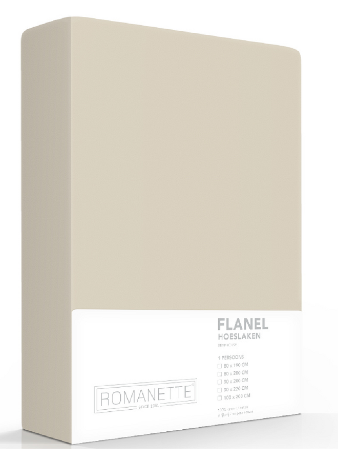 Romanette Hoeslaken Zand - Flanel