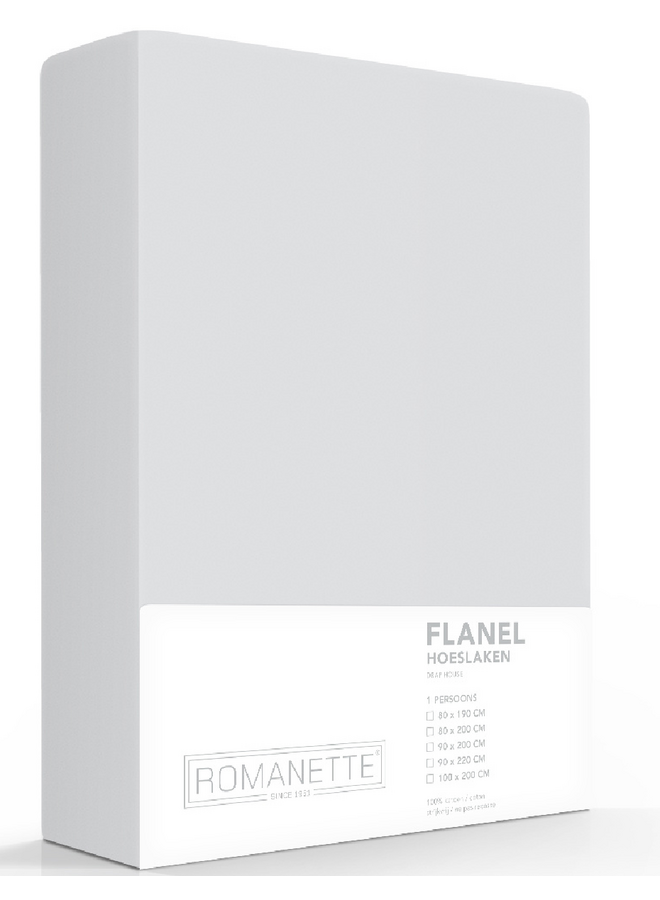 Romanette Hoeslaken Grijs - Flanel