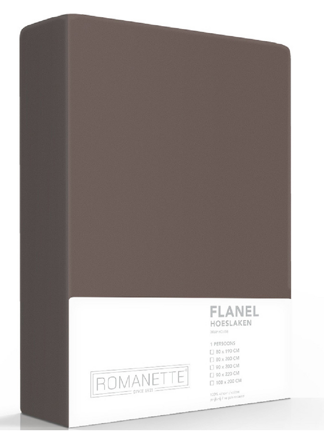 Romanette Hoeslaken Taupe - Flanel