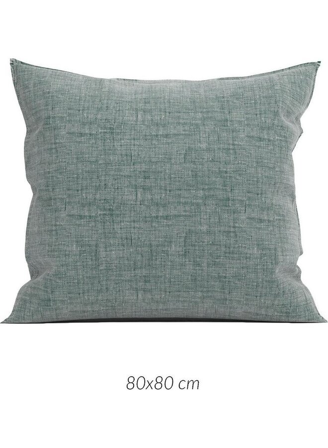 ZO! Home Kussenslopen Lino Emerald Groen - Set Van 2 - Katoen
