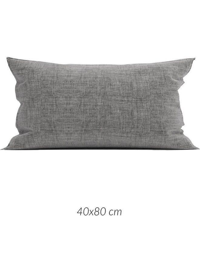 ZO! Home Sierkussenhoezen Lino (Set van 2) Antraciet - 25x90 - Katoen