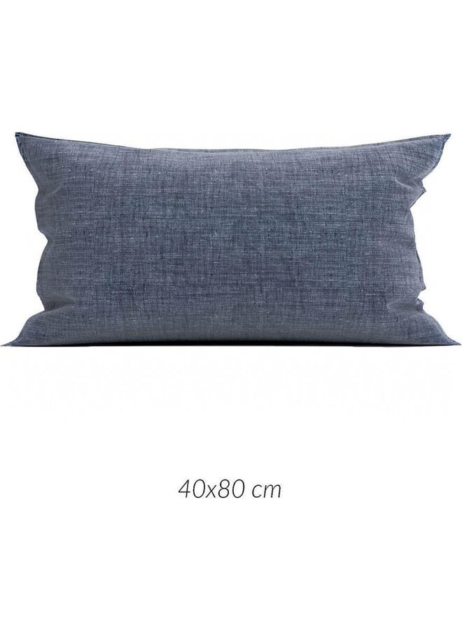ZO! Home Sierkussenhoes Lino Urban Blauw - Set Van 2 - Katoen