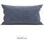 ZO! Home Sierkussenhoes Lino Urban Blauw - Set Van 2 - Katoen