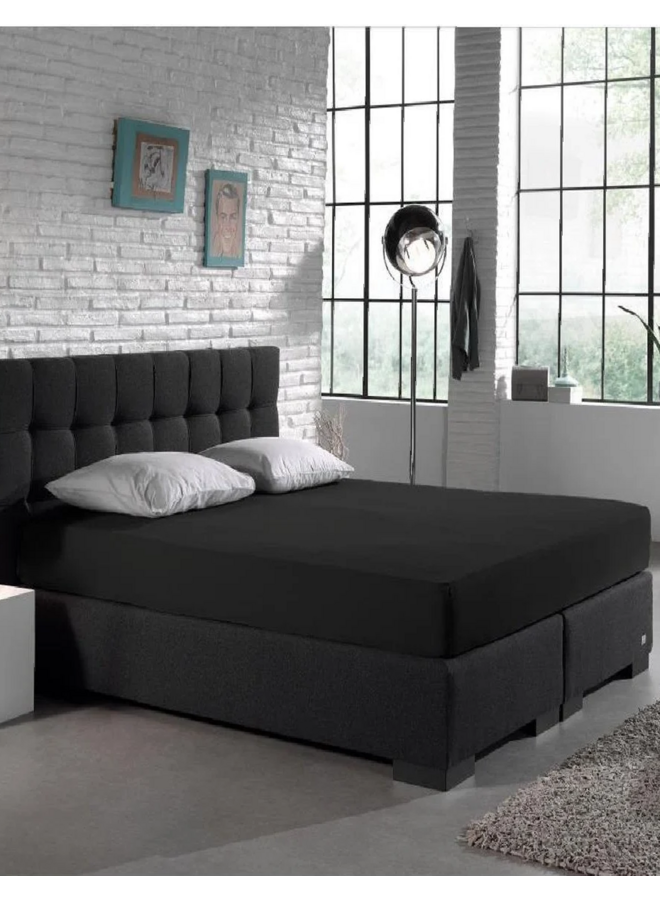 Dreamhouse Hoeslaken Zwart - Dubbel Jersey