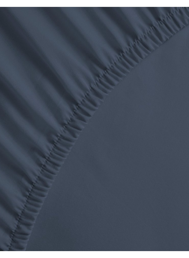 Yellow Hoeslaken Blauw - Percale Katoen