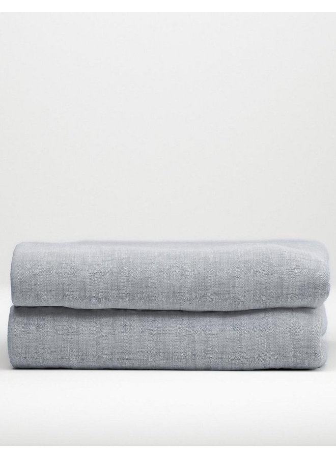 Hoeslaken Lino Denim Blauw - Katoen