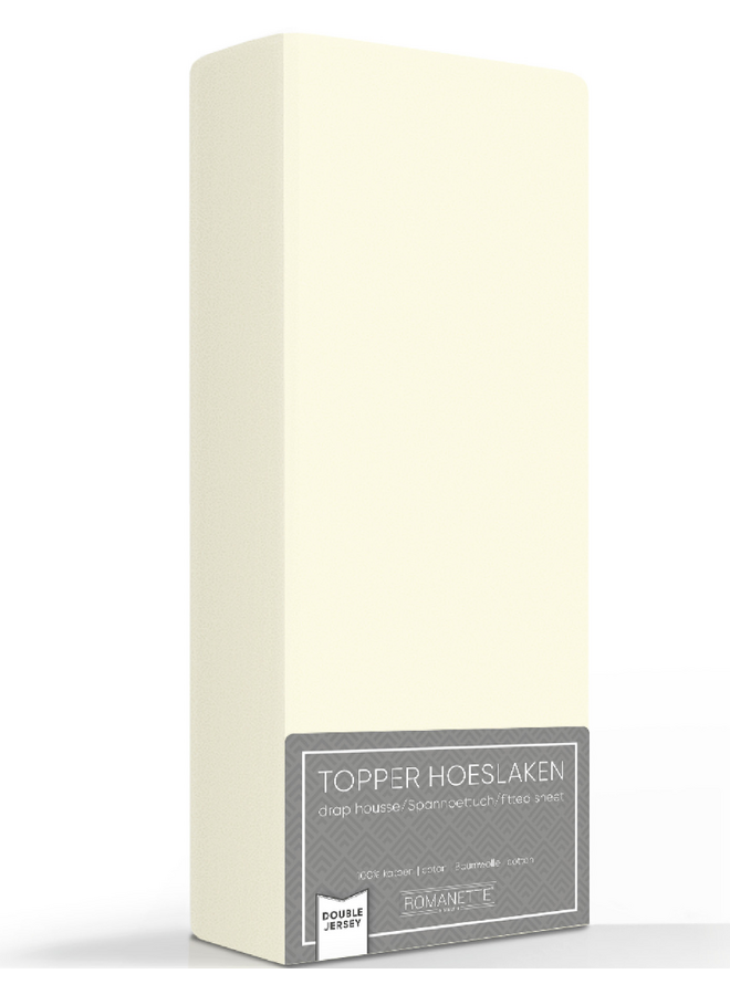 Hoeslaken Topper Creme - Dubbel Jersey