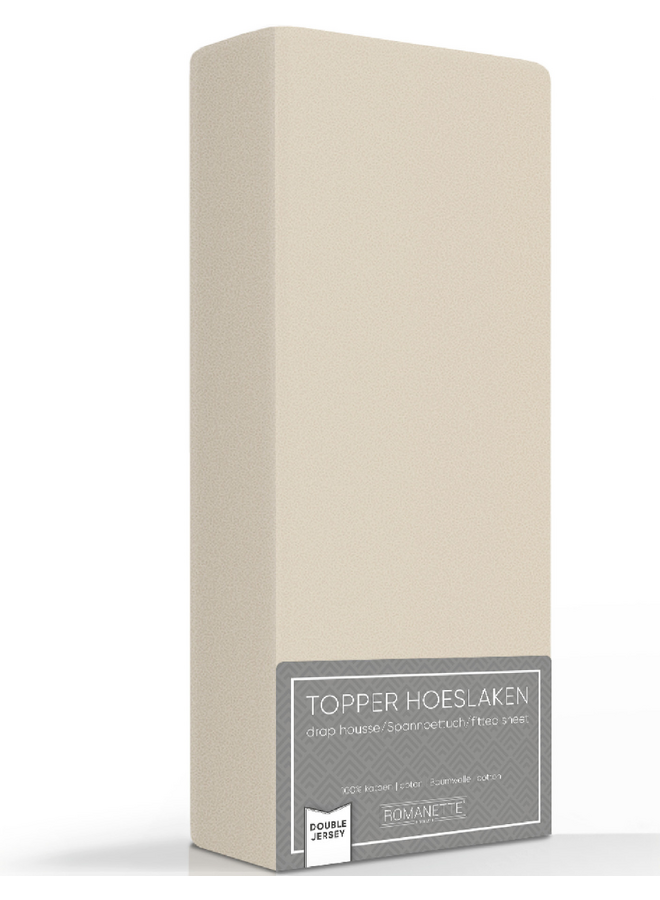Romanette Hoeslaken Topper Zand - Dubbel Jersey