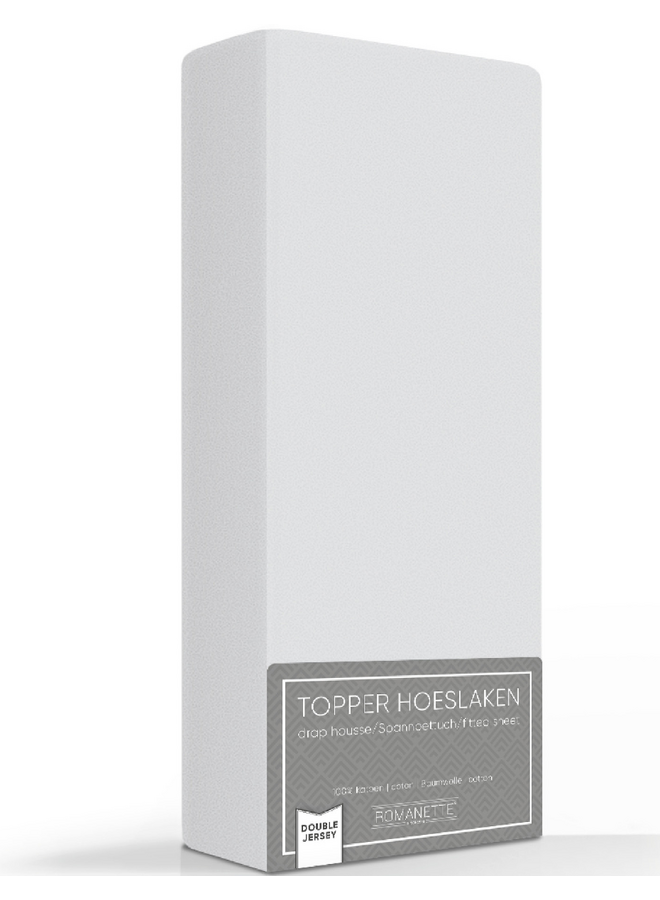 Hoeslaken Topper Grijs - Dubbel Jersey