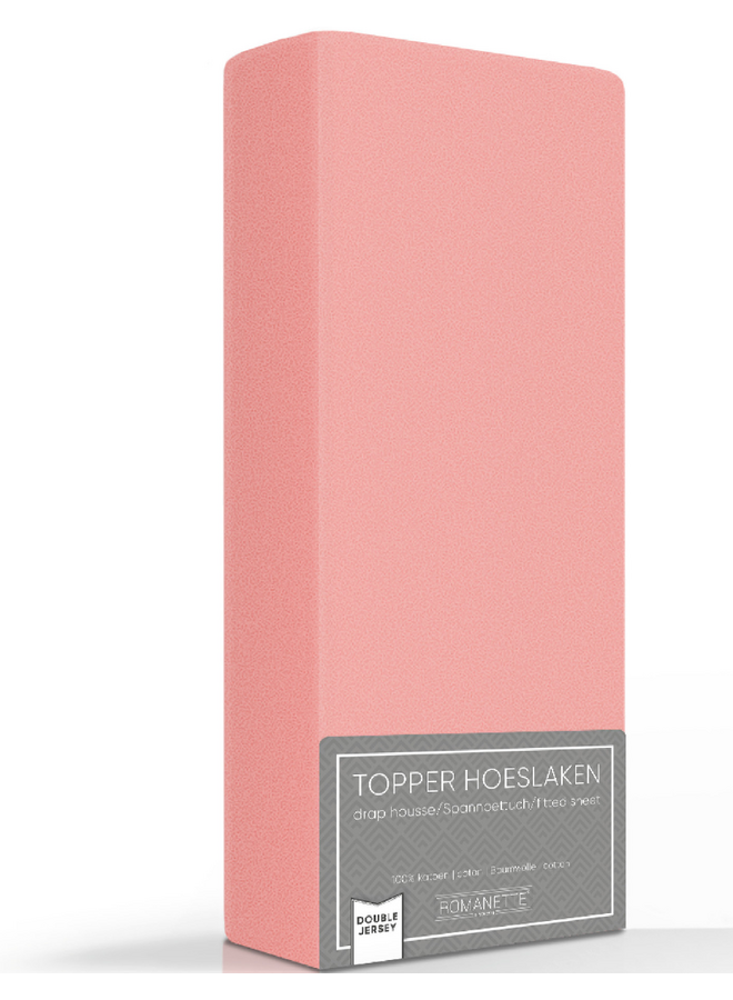 Romanette Hoeslaken Topper Roze - Dubbel Jersey