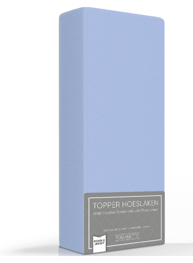 Hoeslaken Topper Blauw - Dubbel Jersey