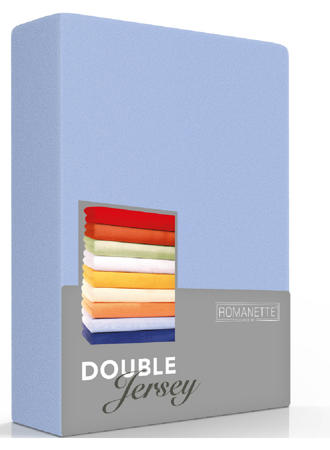Romanette Hoeslaken Blauw - Dubbel Jersey