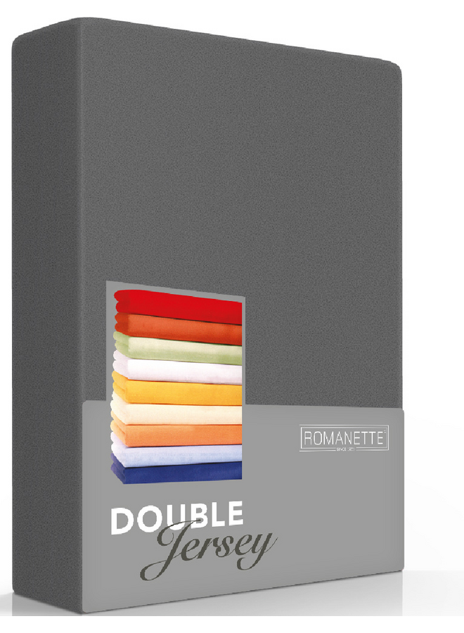 Romanette Hoeslaken Antraciet - Dubbel Jersey