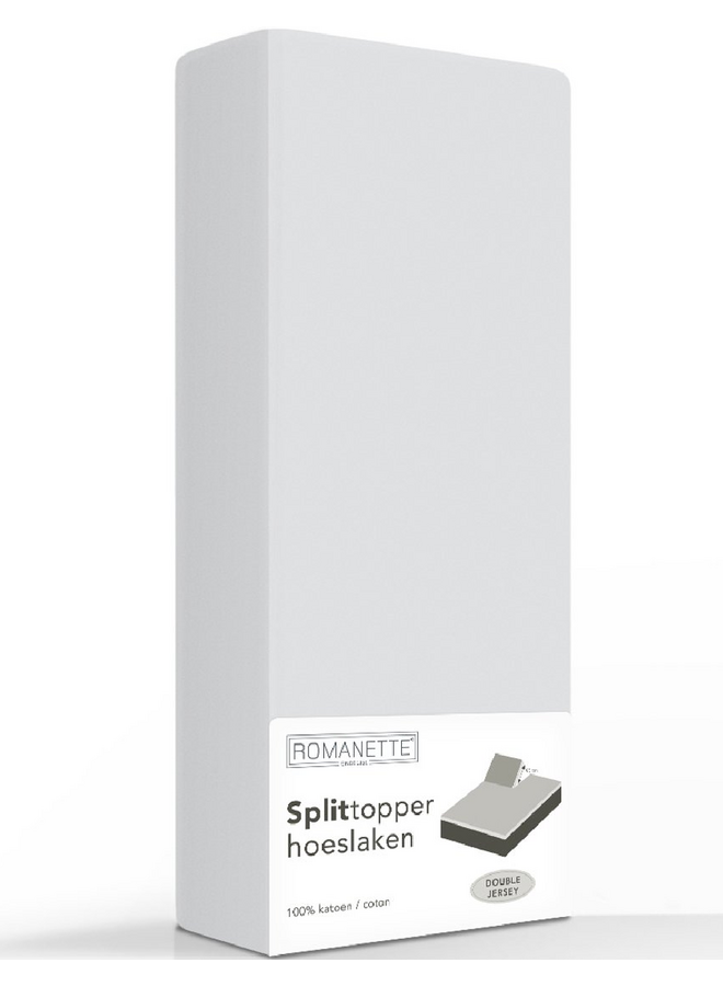 Romanette Hoeslaken Splittopper Grijs - Dubbel Jersey