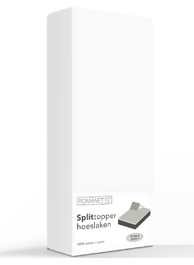 Romanette Hoeslaken Splittopper Wit - Dubbel Jersey