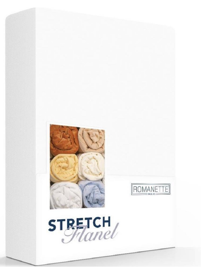 Romanette Hoeslaken Wit - Stretch Flanel