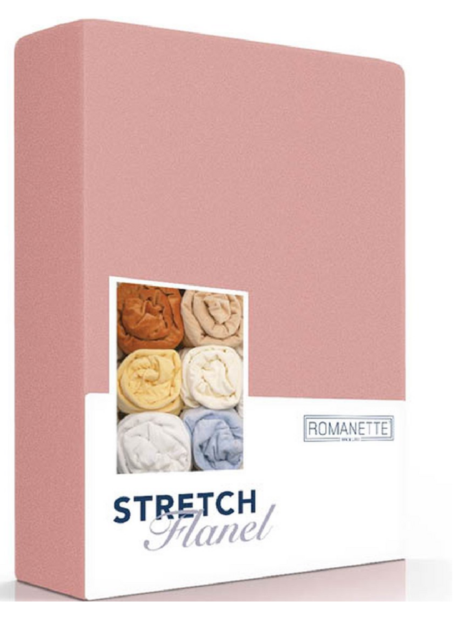 Romanette Hoeslaken Roze - Stretch Flanel