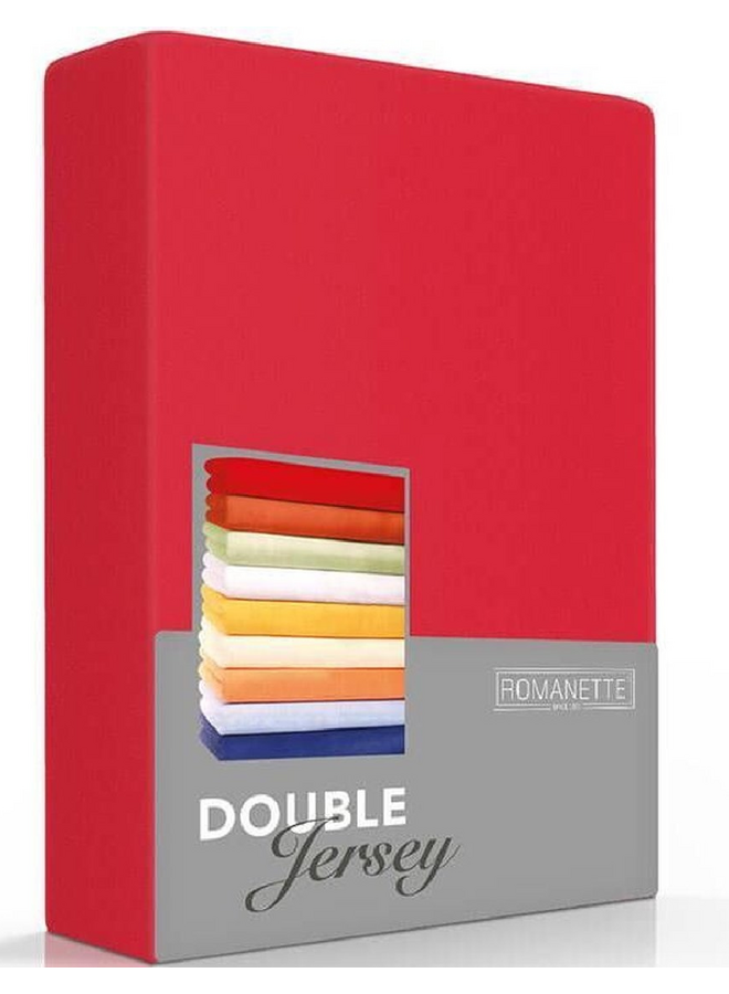 Romanette Hoeslaken Rood - Dubbel Jersey