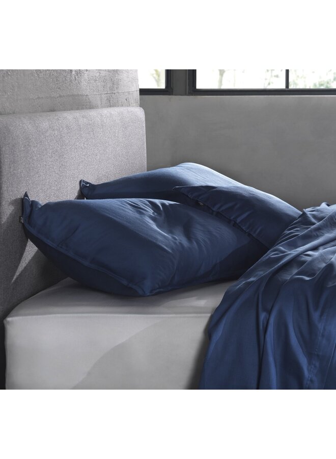 ZO! Home Sierkussenhoes Satinado Evening Blauw - Set Van 2 - Katoensatijn
