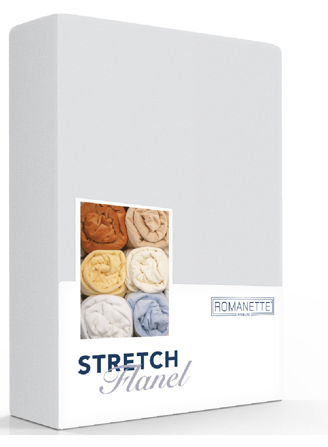 Romanette Hoeslaken Grijs - Stretch Flanel