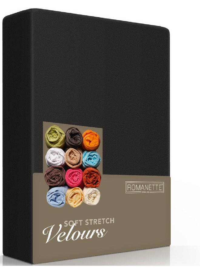 Hoeslaken Zwart - Velours