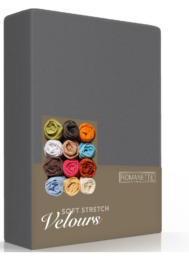 Hoeslaken Antraciet - Velours