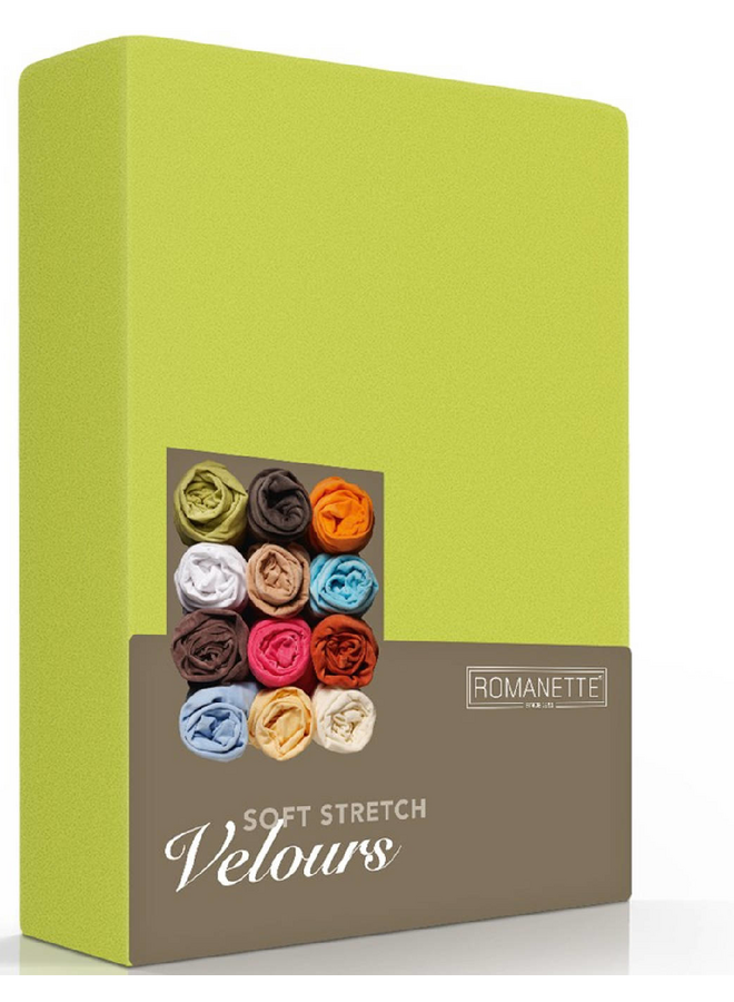 Romanette Hoeslaken Appelgroen - Velours
