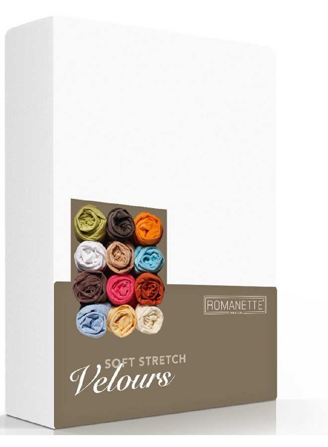 Romanette Hoeslaken Wit - Velours
